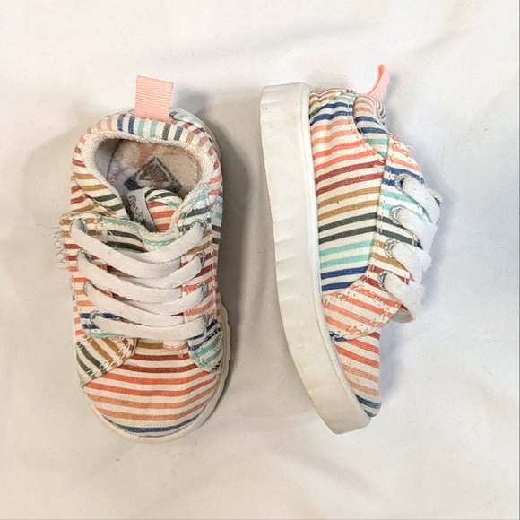 Roxy Kids Sheilahh Rainbow Stripe Sneakers Toddler Size 5 - Picture 7 of 11